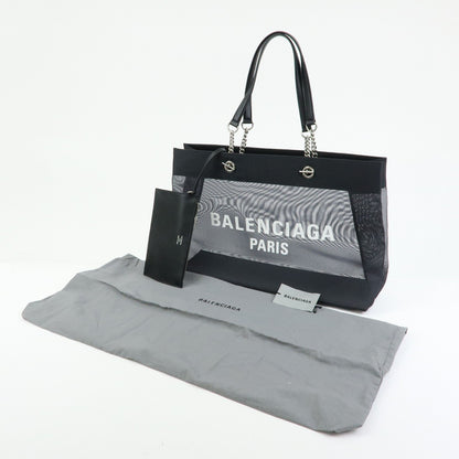 Balenciaga Duty Free Mesh with Leather, Black, Mesh, Tote Bag