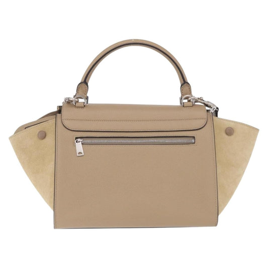 Celine Trapeze Leather, Beige, Leather, Handbag