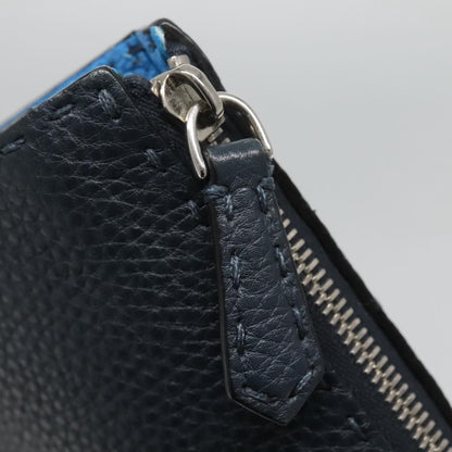 Fendi Selleria Zip Leather, Black, Leather, Clutch