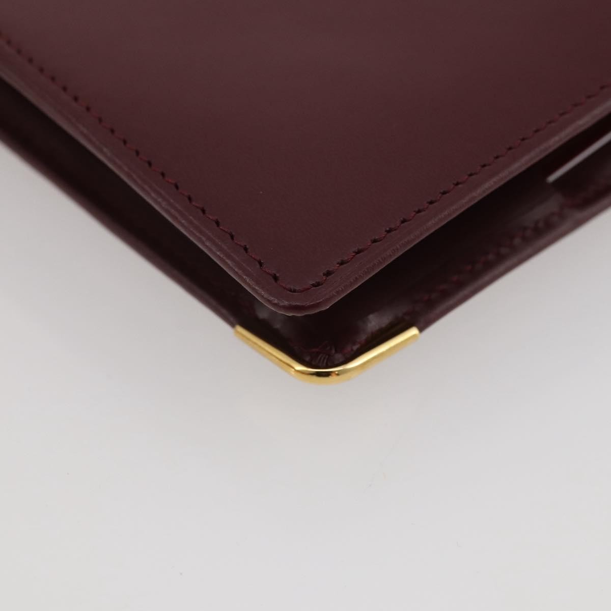 Cartier Coin Purse Must de Cartier Leather, Burgundy, Leather, Wallet