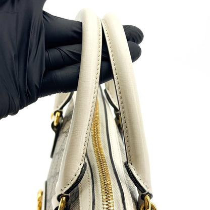 Gucci Horsebit 1955 Top Handle GG Coated Canvas with Leather, Beige, Canvas, Handbag