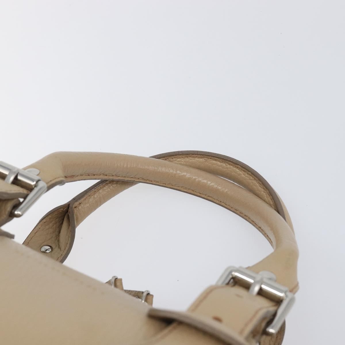 Burberry Belted Boston Leather, Beige, Leather, Handbag