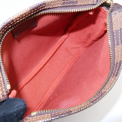Louis Vuitton Trousse Make Up Damier, Brown, Canvas, Clutch