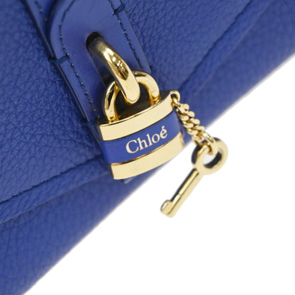 Chloe Aby Chain Leather, Blue, Leather, Shoulder Bag