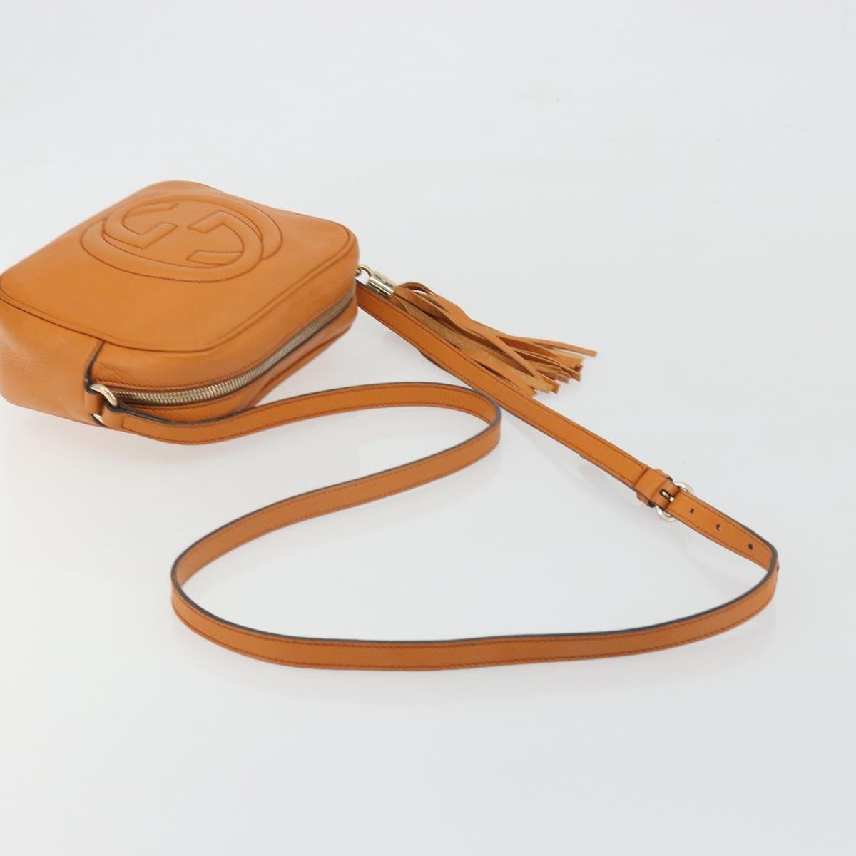 Gucci Soho Disco Leather, Orange, Leather, Shoulder Bag