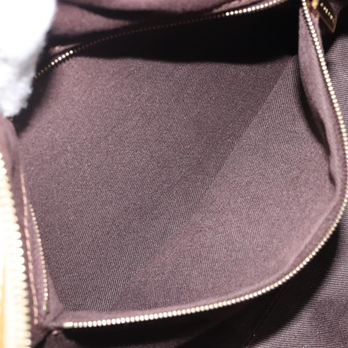 Celine Vintage Shoulder Bag Macadam Canvas & Leather, Brown, PVC, Shoulder Bag
