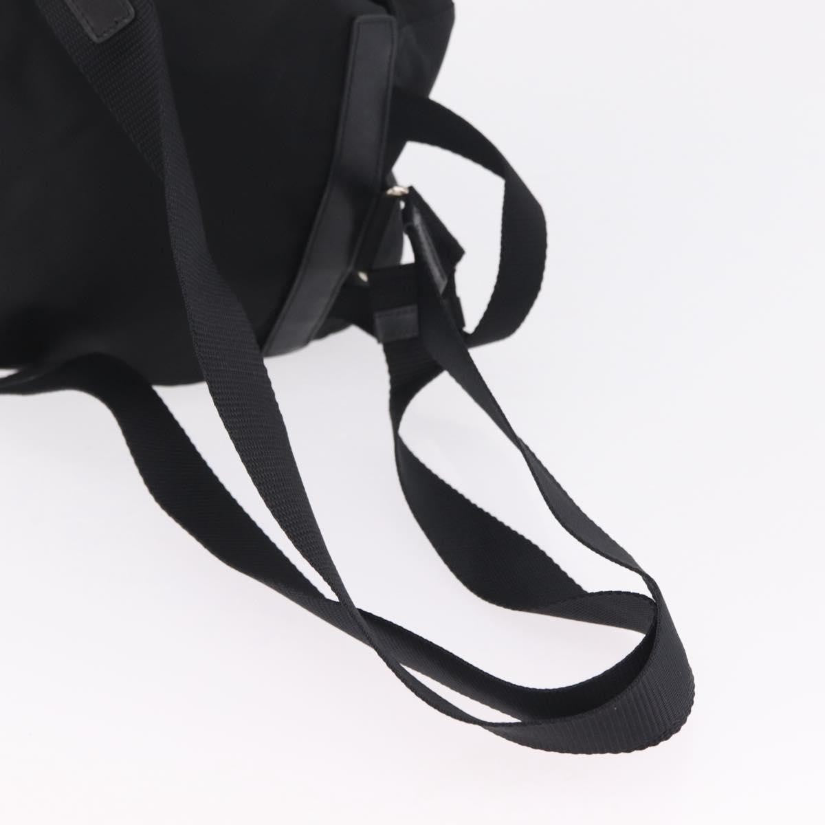 Prada Double Pocket Backpack Chain Re-Nylon, Black, Nylon, Shoulder Bag