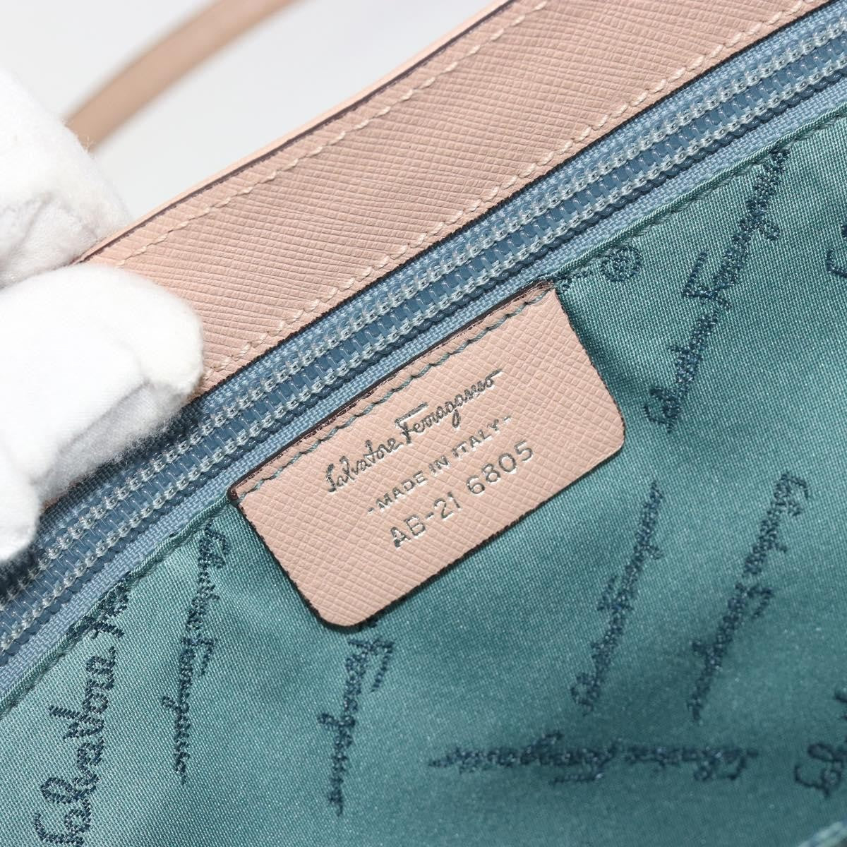 Salvatore Ferragamo Gancini Leather, Beige, Leather, Crossbody Bag