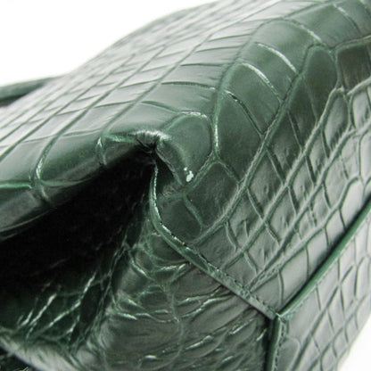 Bottega Veneta Doll Crocodile Embossed Leather, Green, Leather, Tote Bag