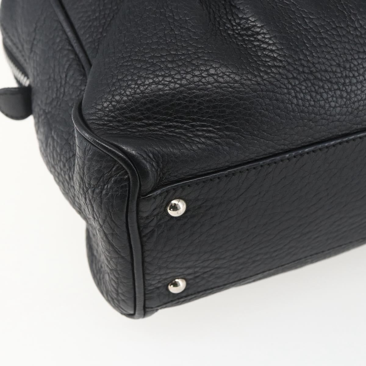 Salvatore Ferragamo Gancini Buckle Leather, Black, Leather, Shoulder Bag