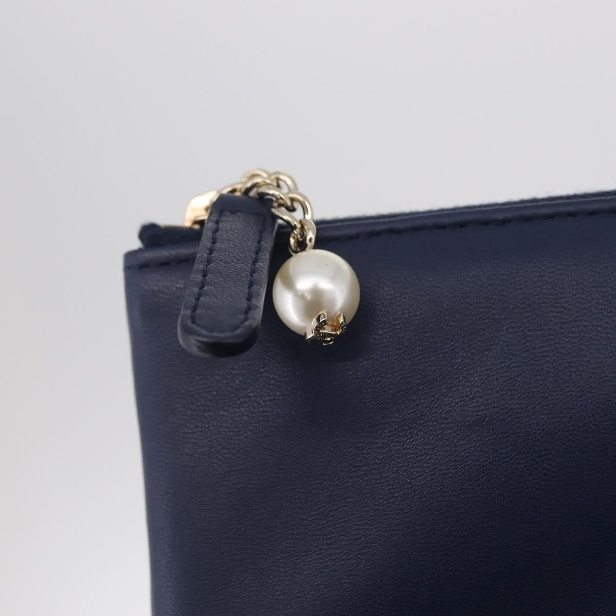 Chanel Bicolor Boy O Case Clutch Lambskin, Black, Leather, Clutch