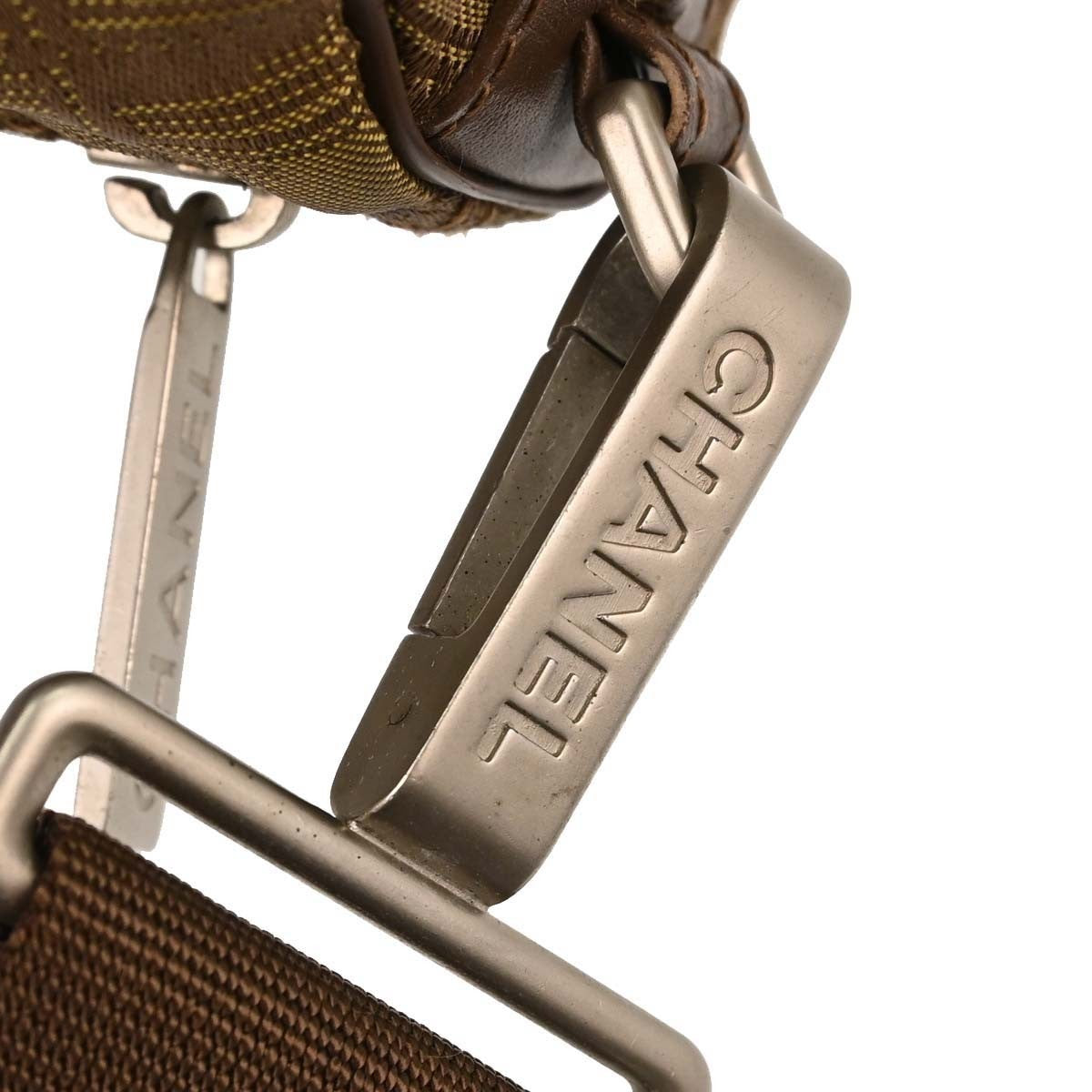 Chanel Travel Line Barrel Nylon, Khaki, Nylon, Travel Bag