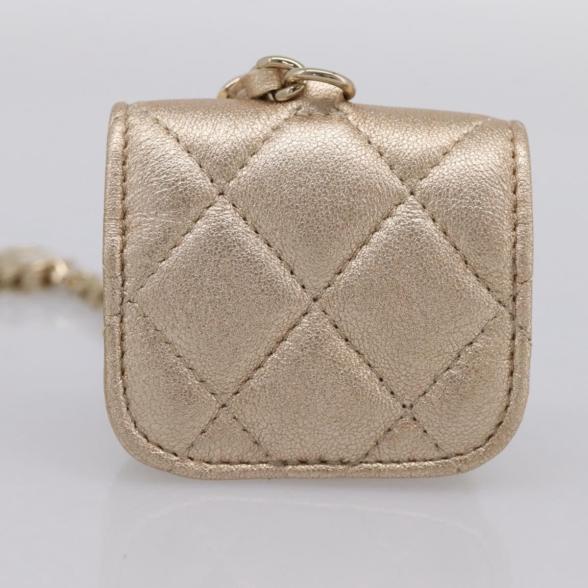 Chanel Pearl Crown CC Multi Pouches Wristlet Quilted Lambskin, Gold, Leather, Clutch