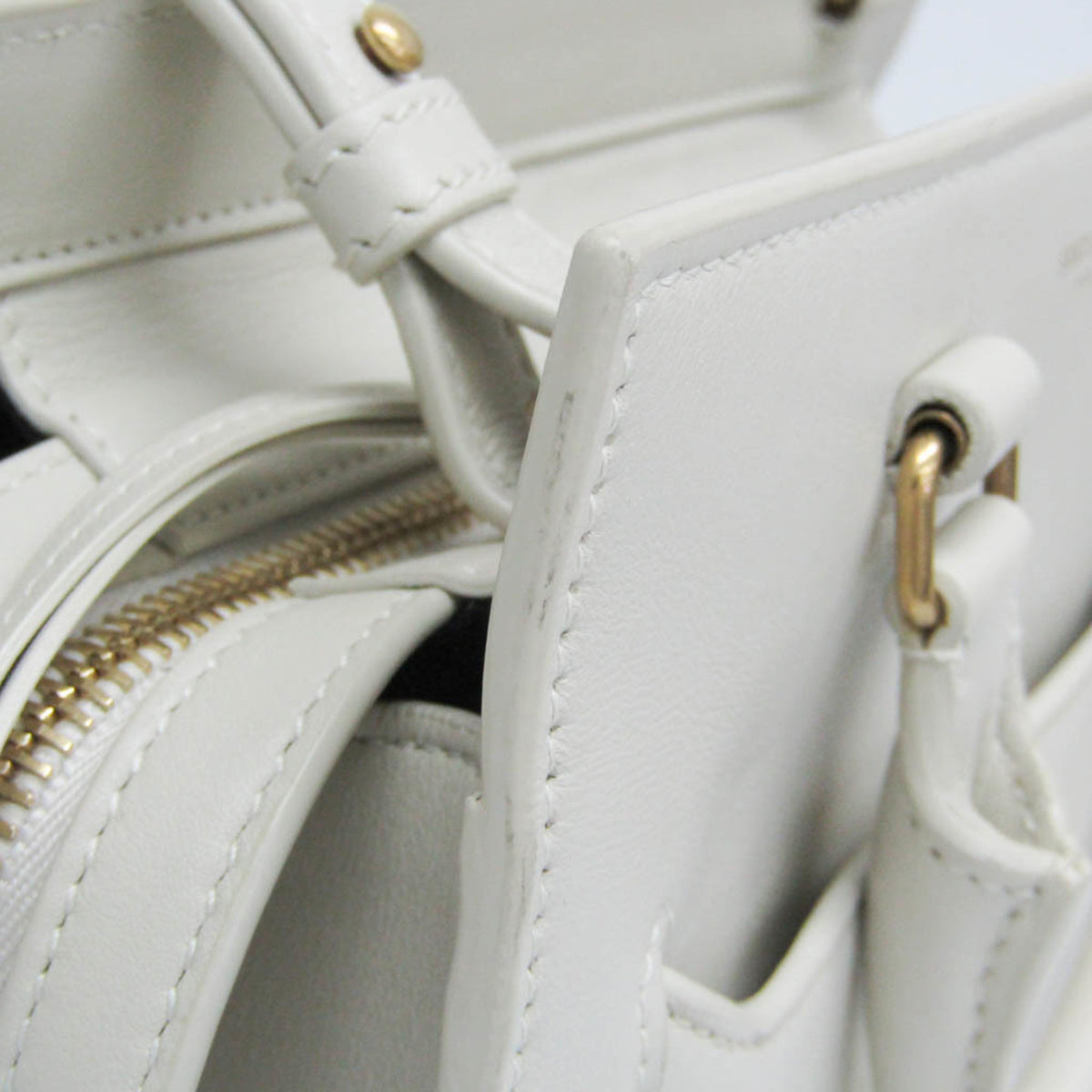 Saint Laurent East Side Smooth Leather, White, Leather, Tote Bag