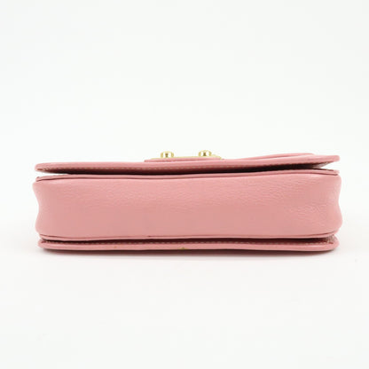 Miu Miu Madras Top Handle Leather, Pink, Leather, Handbag