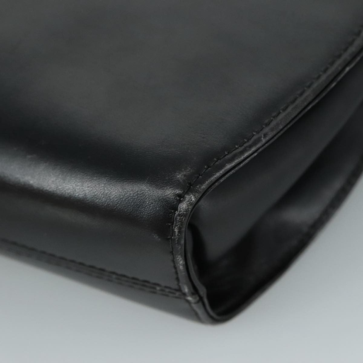 Salvatore Ferragamo Gancini Flap Leather, Black, Leather, Shoulder Bag