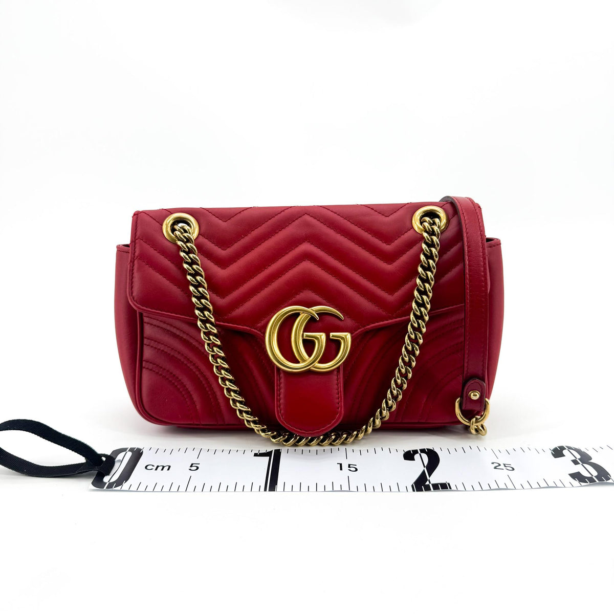 Gucci GG Marmont Flap Matelasse Leather, Gold, Leather, Shoulder Bag