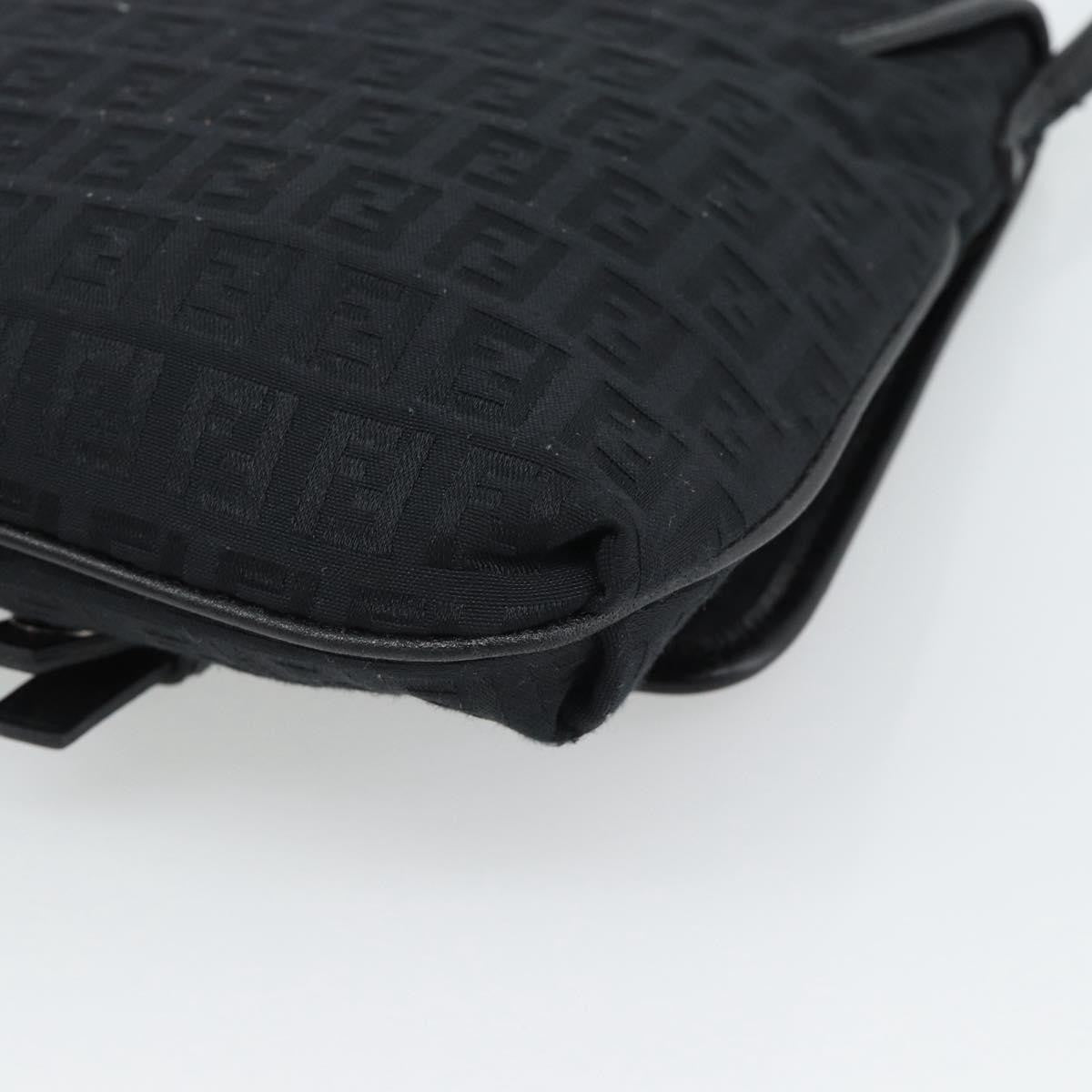 Fendi Shoulder Zucchino Canvas, Black, Canvas, Shoulder Bag