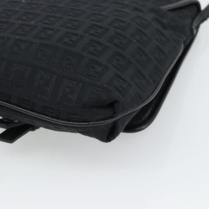 Fendi Shoulder Zucchino Canvas, Black, Canvas, Shoulder Bag