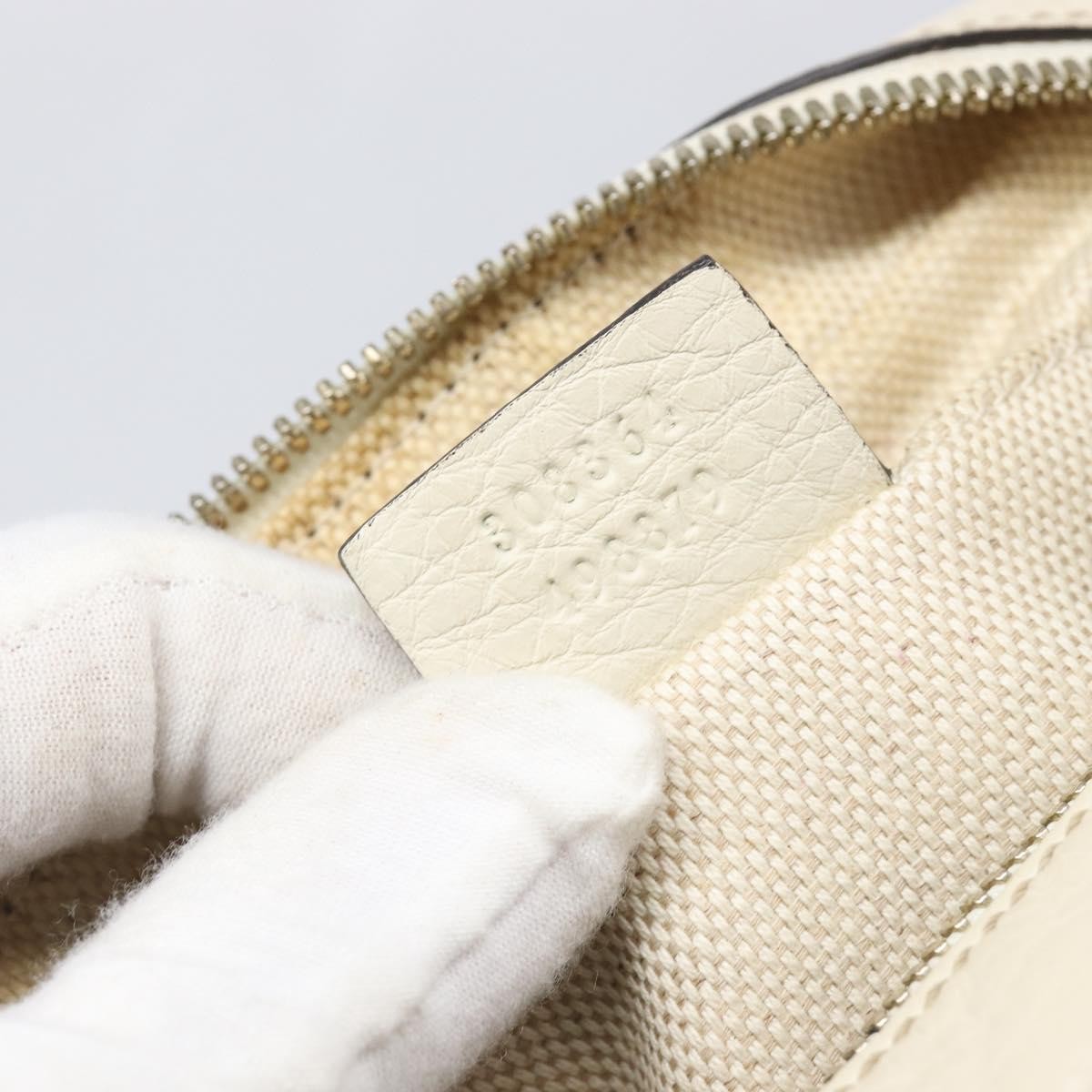 Gucci Soho Disco Leather, White, Leather, Shoulder Bag