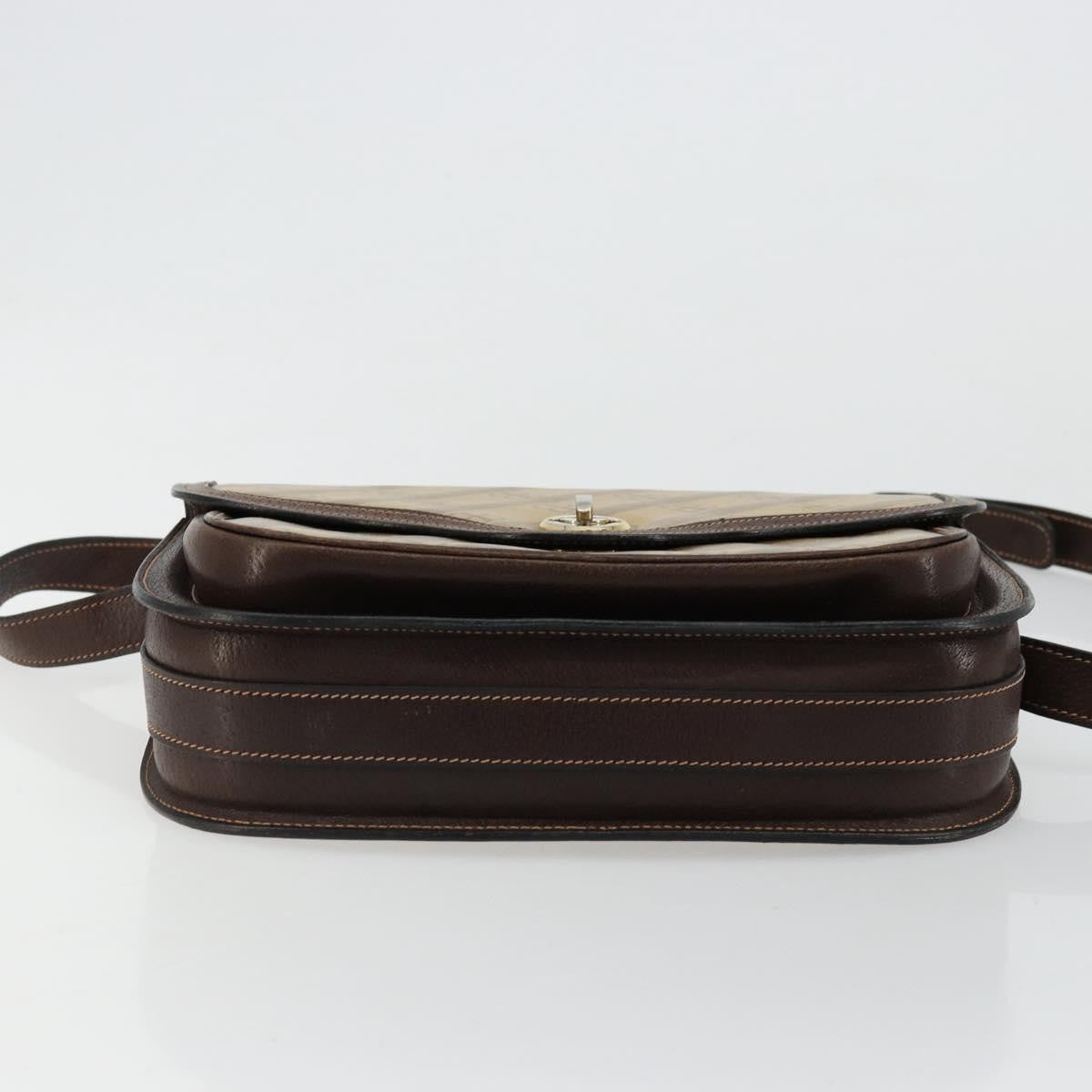 Balenciaga B. Shoulder Leather, Beige, Canvas, Shoulder Bag