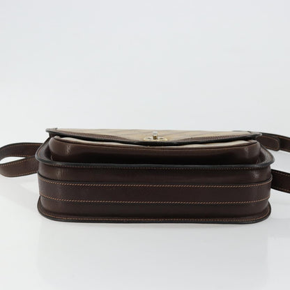 Balenciaga B. Shoulder Leather, Beige, Canvas, Shoulder Bag