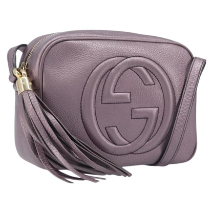 Gucci Soho Disco Leather, Pink, Leather, Crossbody Bag