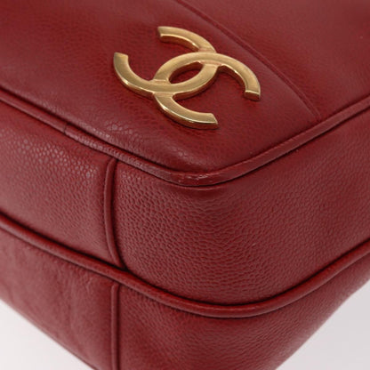 Chanel Vintage Metal CC Caviar, Red, Leather, Shoulder Bag