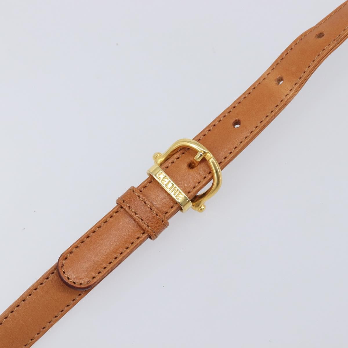 Celine Vintage Macadam Canvas and Leather, Beige, Canvas, Shoulder Bag