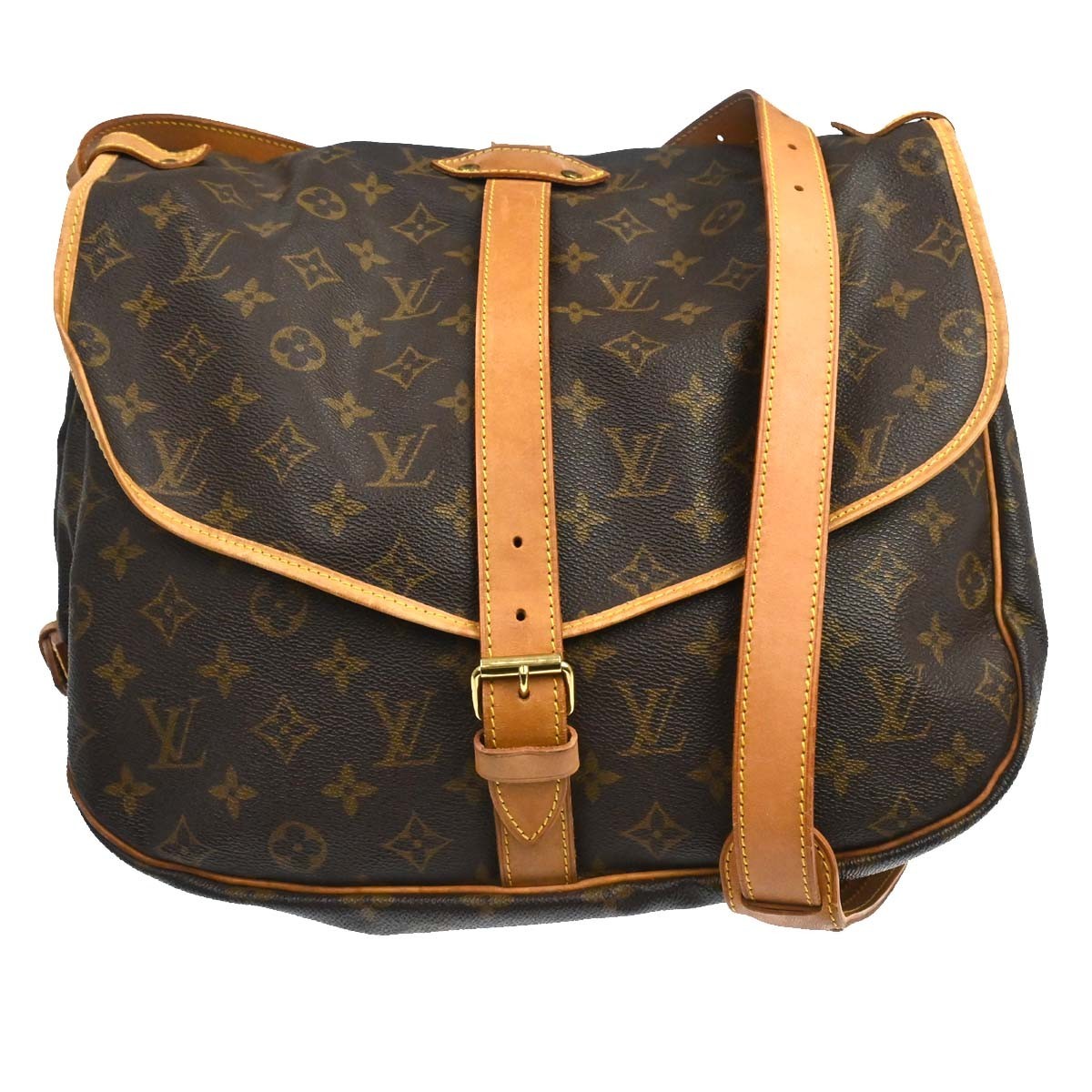 Louis Vuitton Saumur Monogram Canvas, Brown, Canvas, Shoulder Bag