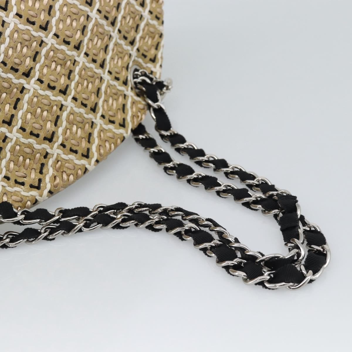Chanel Just Mademoiselle Quilted Patent, Beige, Patent Leather, Handbag