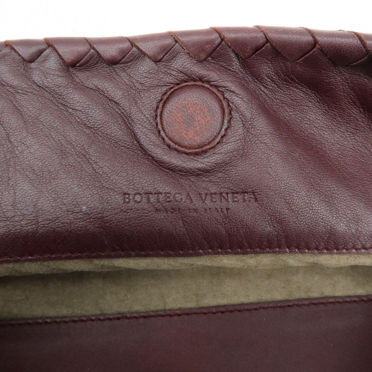 Bottega Veneta Double Chain Intrecciato Nappa, Burgundy, Leather, Tote Bag