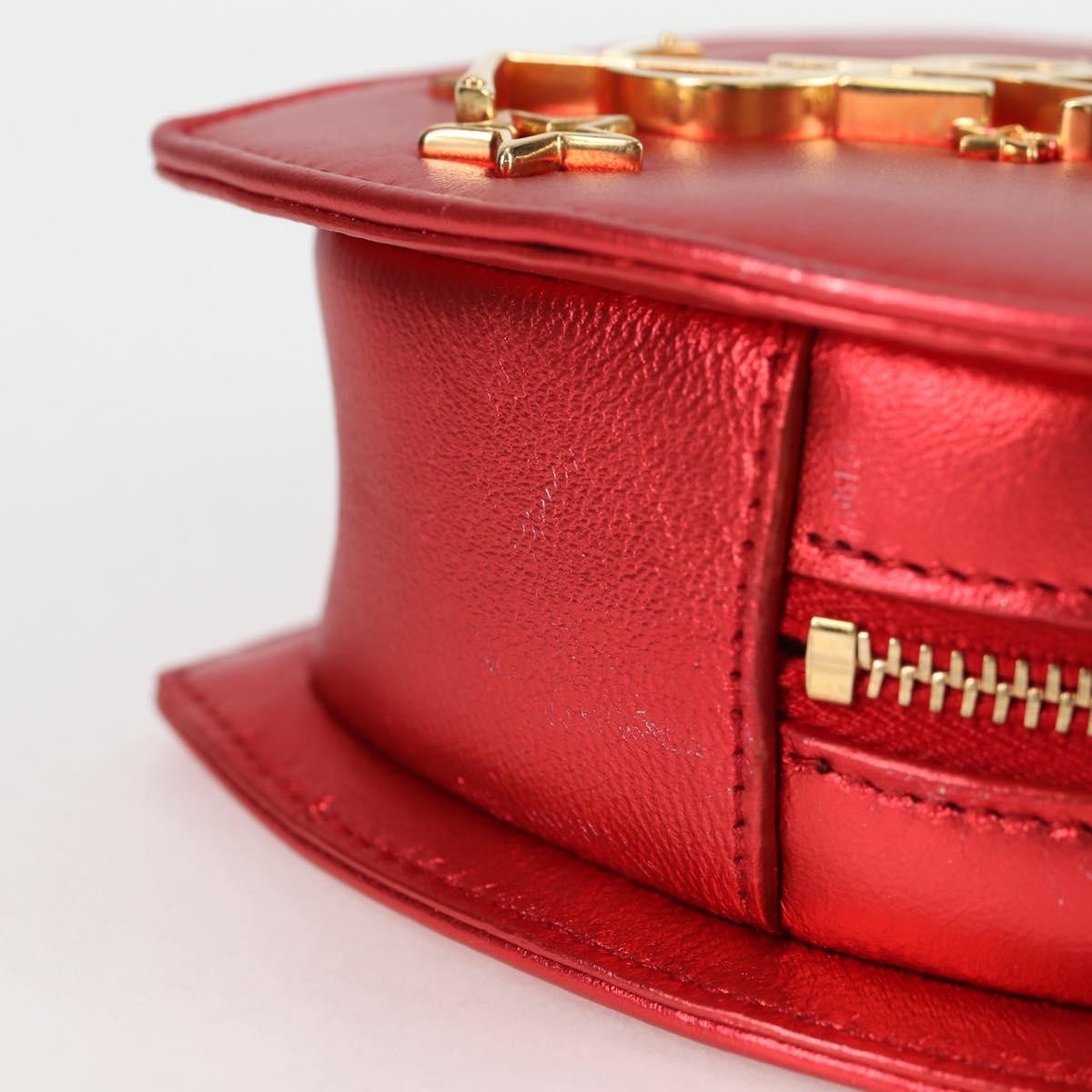 Saint Laurent Love Heart Chain Leather, Red, Leather, Shoulder Bag