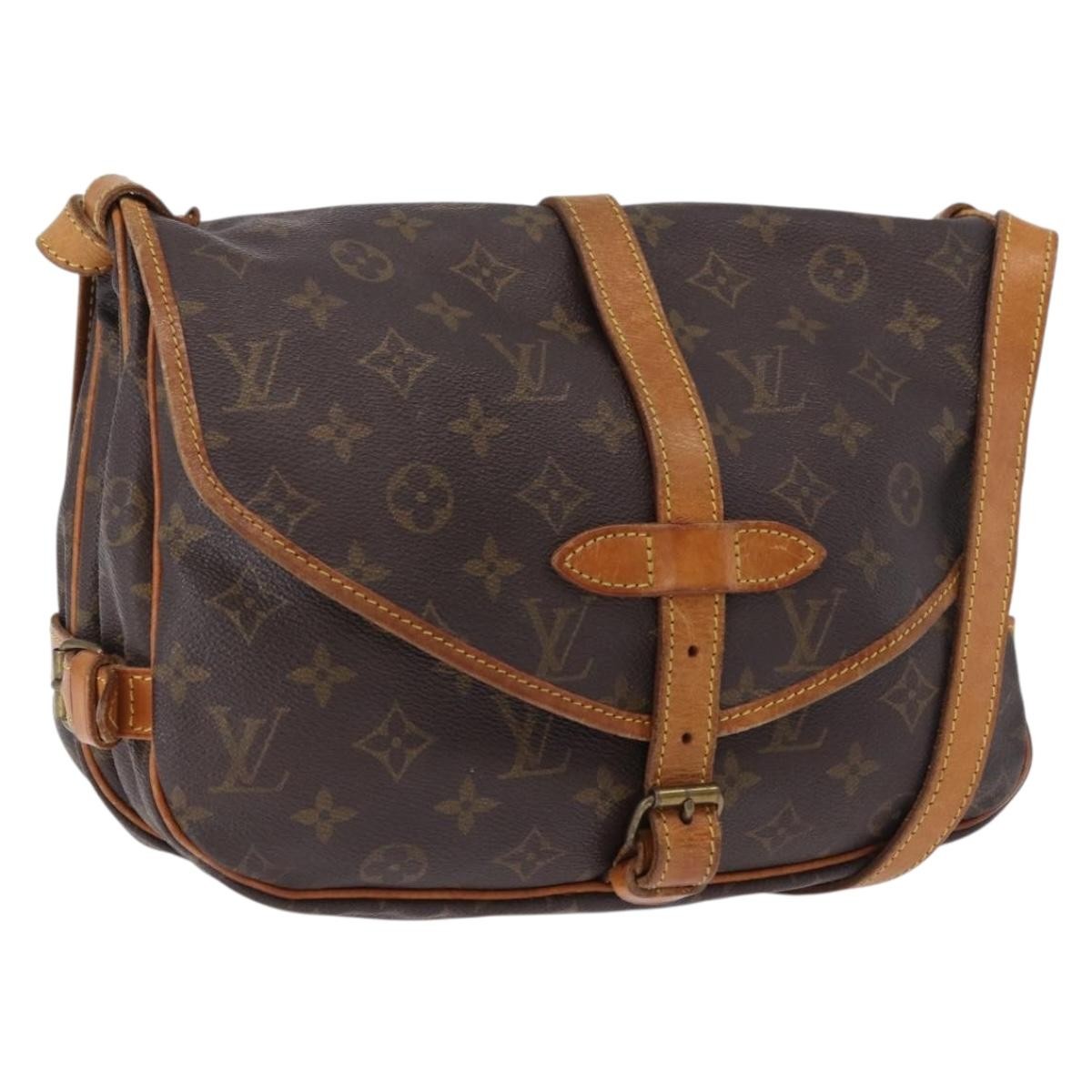 Louis Vuitton Saumur Canvas, Brown, Canvas, Shoulder Bag