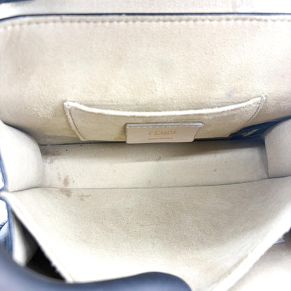 Fendi Kan I Zucca Embossed Leather, Black, Leather, Shoulder Bag