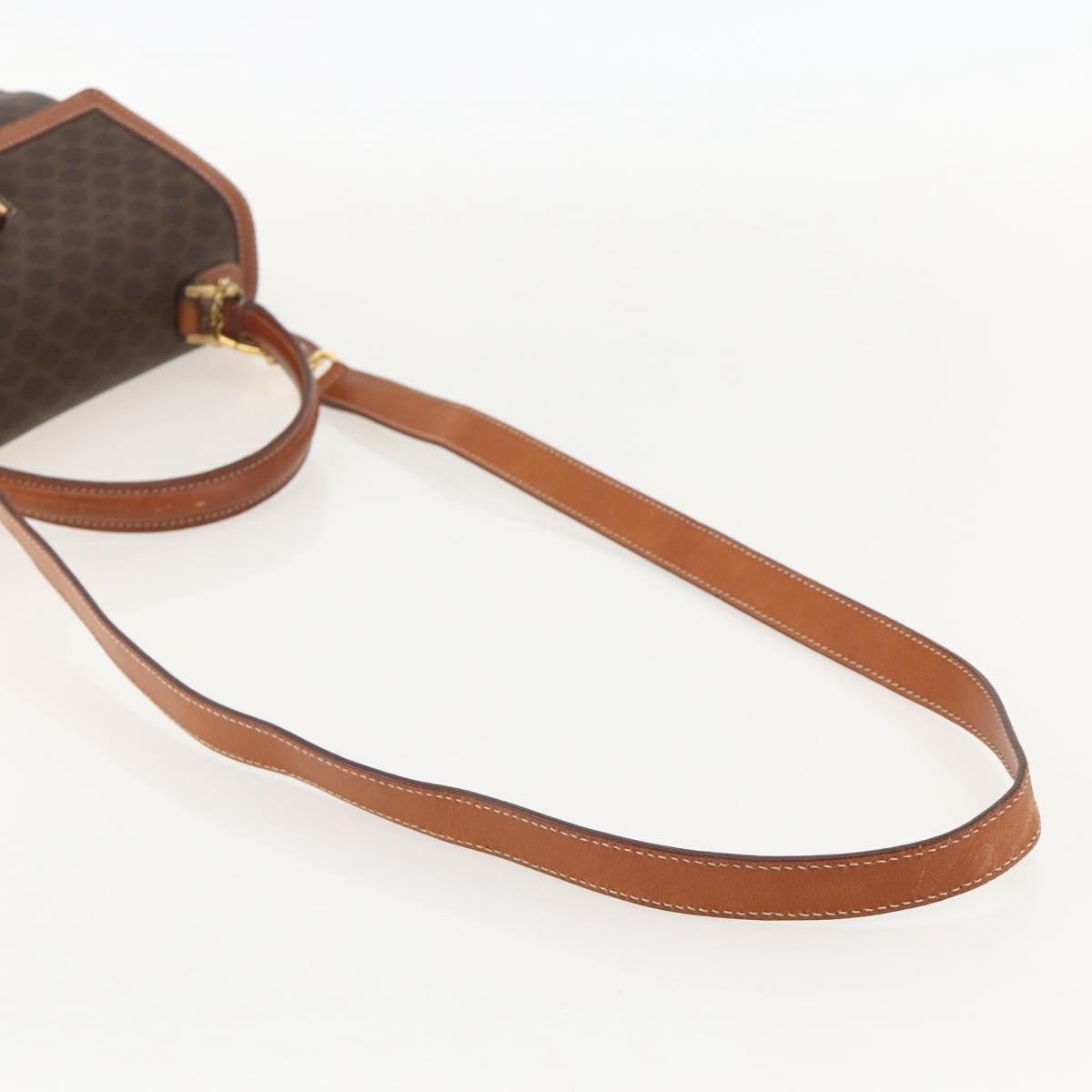 Celine Vintage Convertible Top Handle Macadam Coated Canvas, Brown, PVC, Handbag