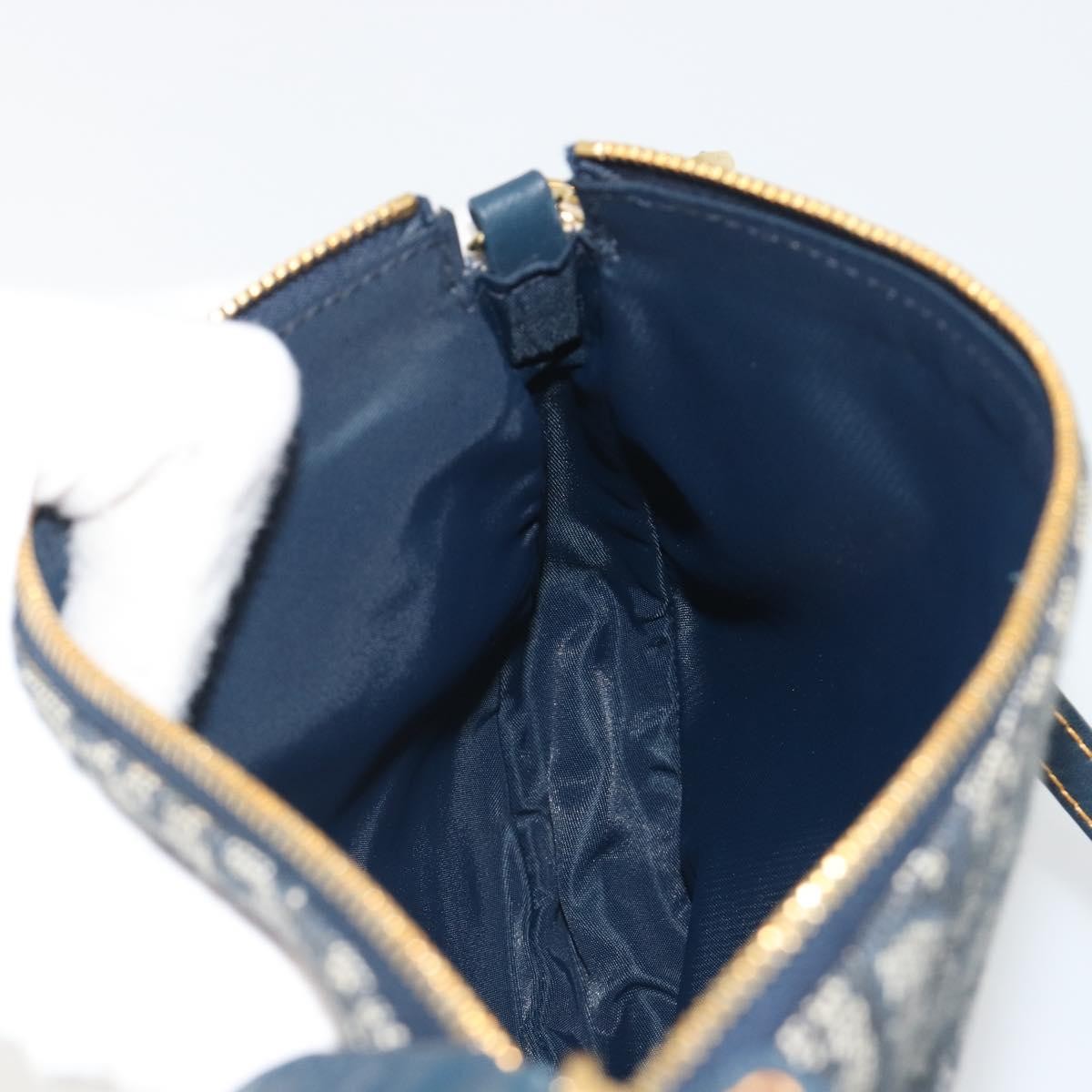 Christian Dior Vintage Saddle Diorissimo Canvas, Navy, Canvas, Shoulder Bag