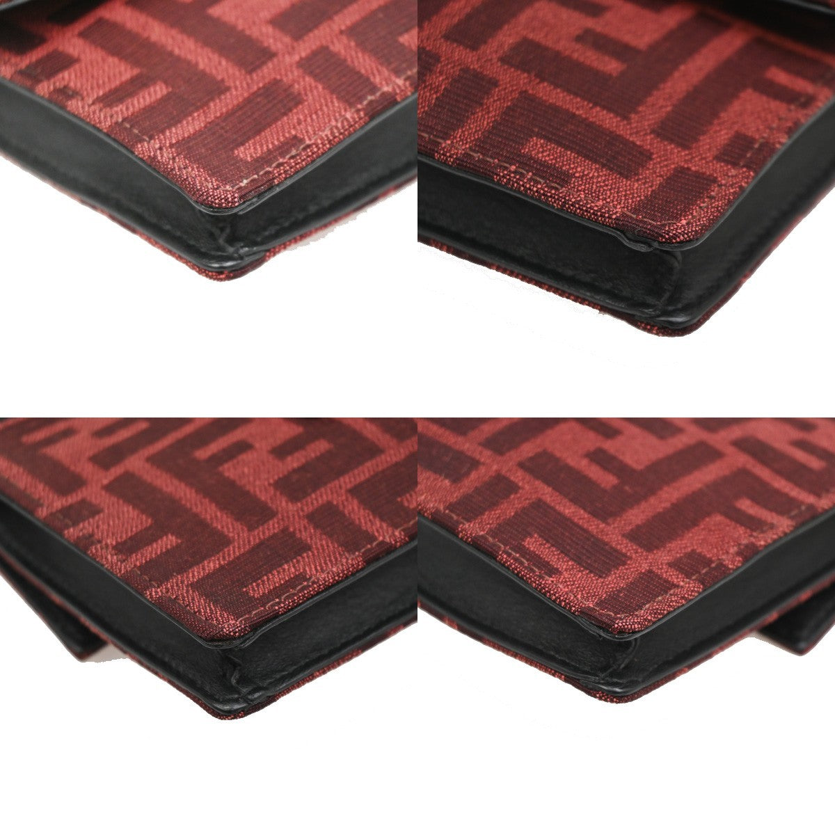 Fendi Baguette Convertible Pouch Zucca Canvas, Burgundy, Canvas, Clutch