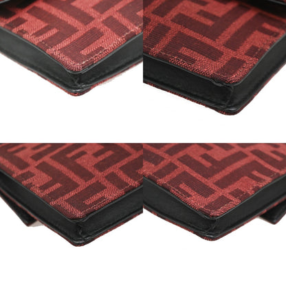 Fendi Baguette Convertible Pouch Zucca Canvas, Burgundy, Canvas, Clutch