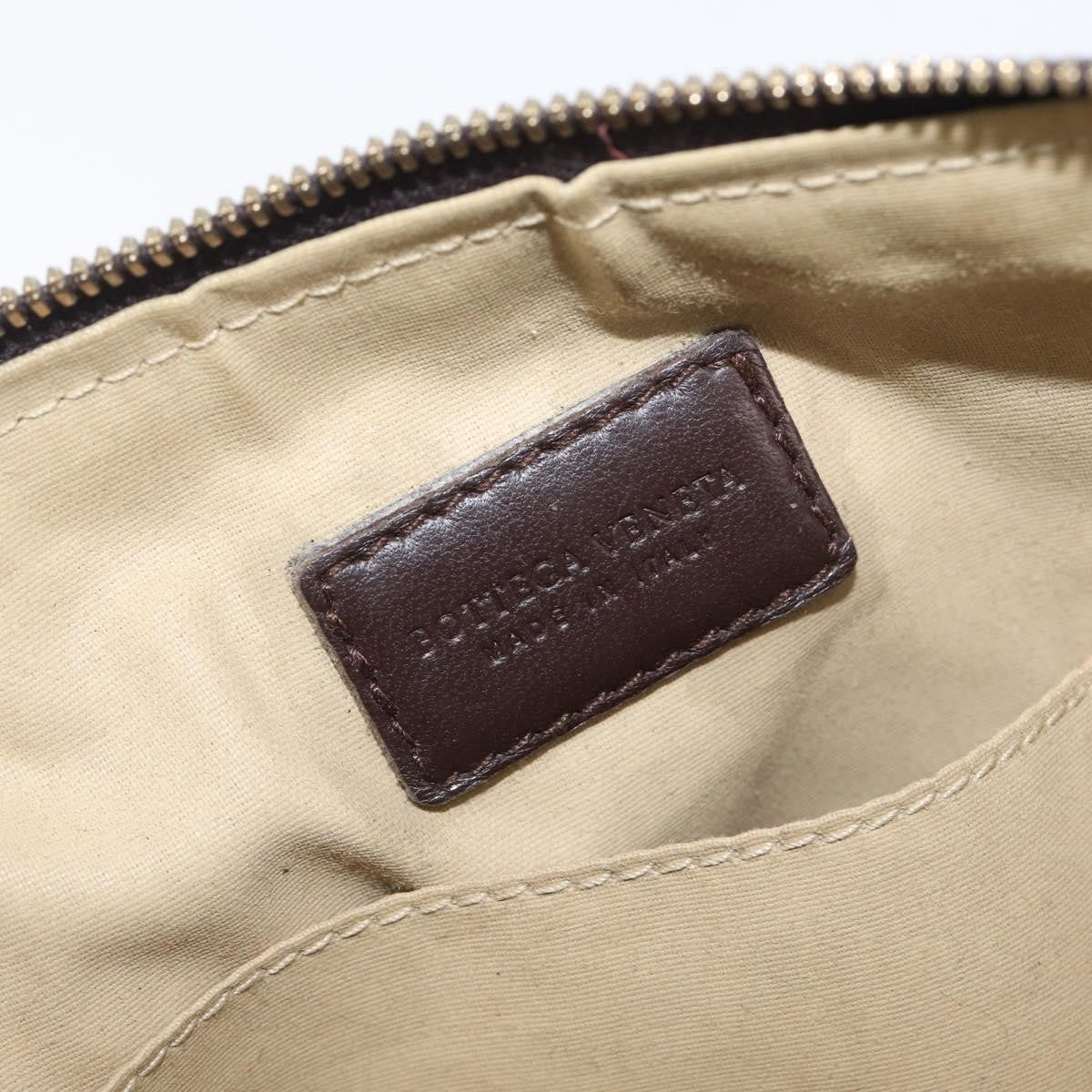 Bottega Veneta Zip Clutch Leather, Brown, Leather, Clutch