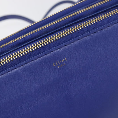 Celine Trio Leather, Blue, Leather, Shoulder Bag
