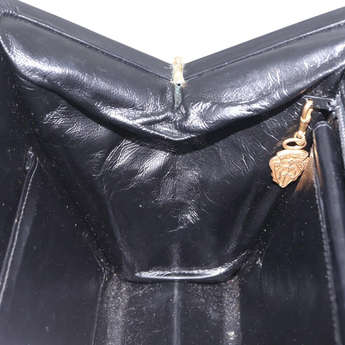Gucci Vintage Leather, Black, Leather, Tote Bag