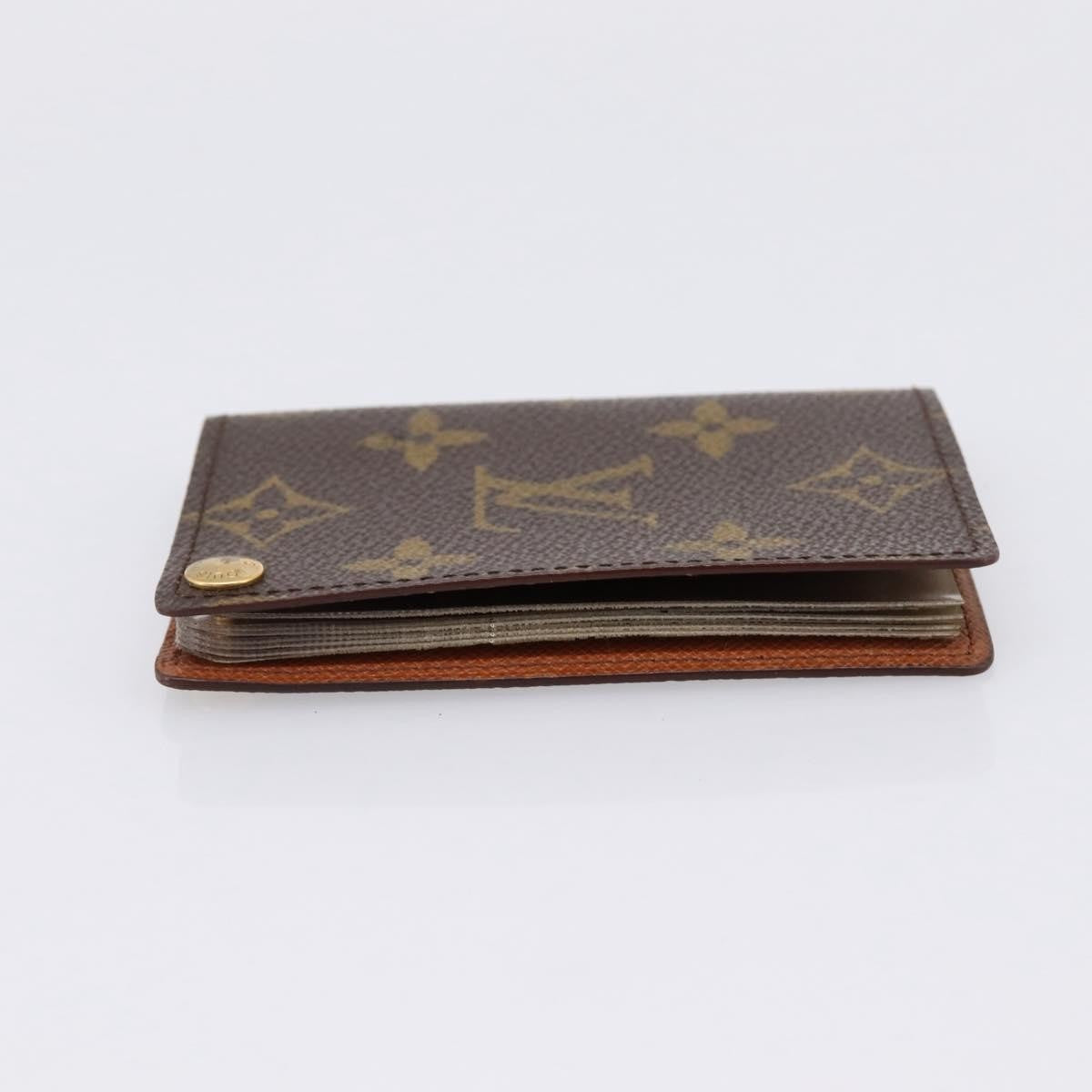 Louis Vuitton Porte Cartes Pression Card Case Monogram Canvas, Brown, Canvas, Card Holder
