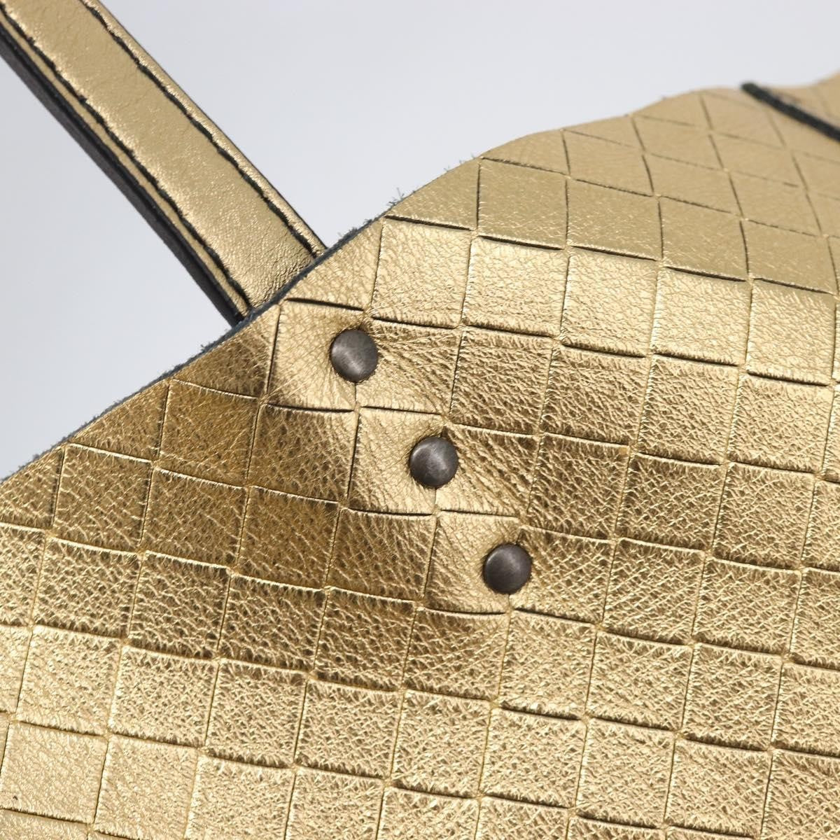 Bottega Veneta Intrecciomirage Leather, Gold, Leather, Tote Bag