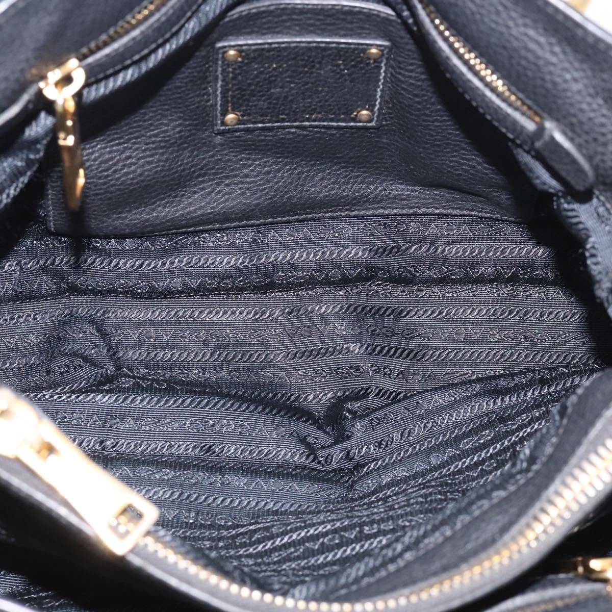 Prada Vintage Leather, Black, Leather, Handbag