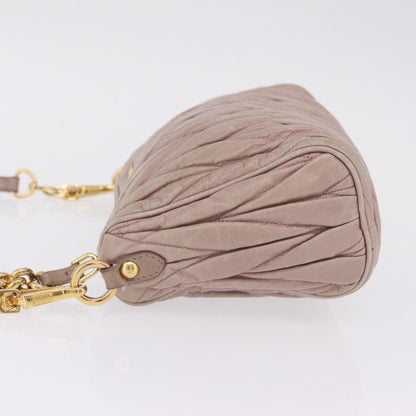 Miu Miu Shoulder Matelasse Leather, Pink, Leather, Shoulder Bag