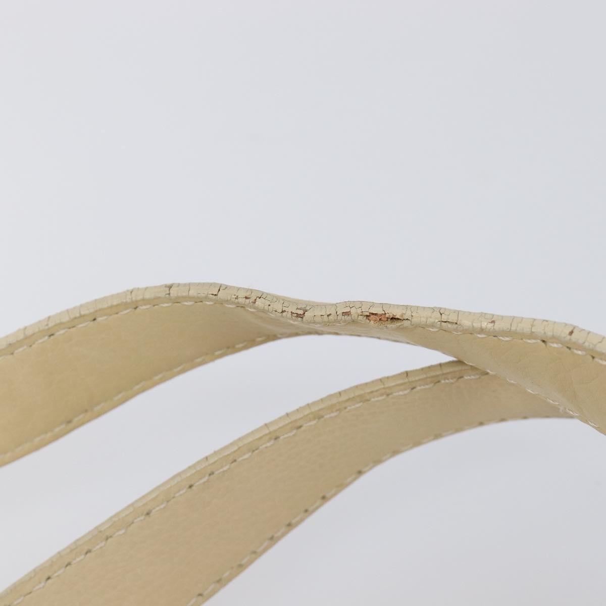 Celine Vintage Kisslock Frame Leather, Beige, Leather, Handbag