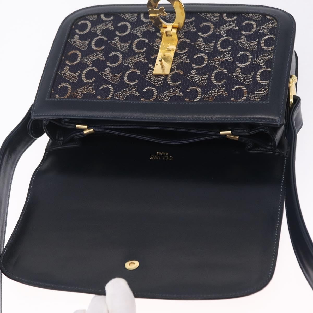 Celine C Sulky Horse carriage Canvas, Navy, Canvas, Handbag