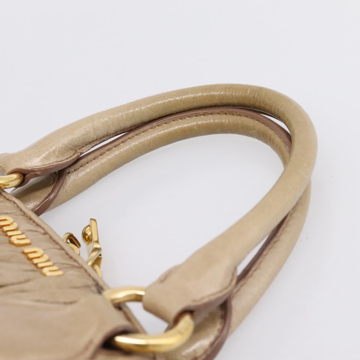 Miu Miu Convertible Dome Satchel Matelasse Leather, Beige, Leather, Handbag