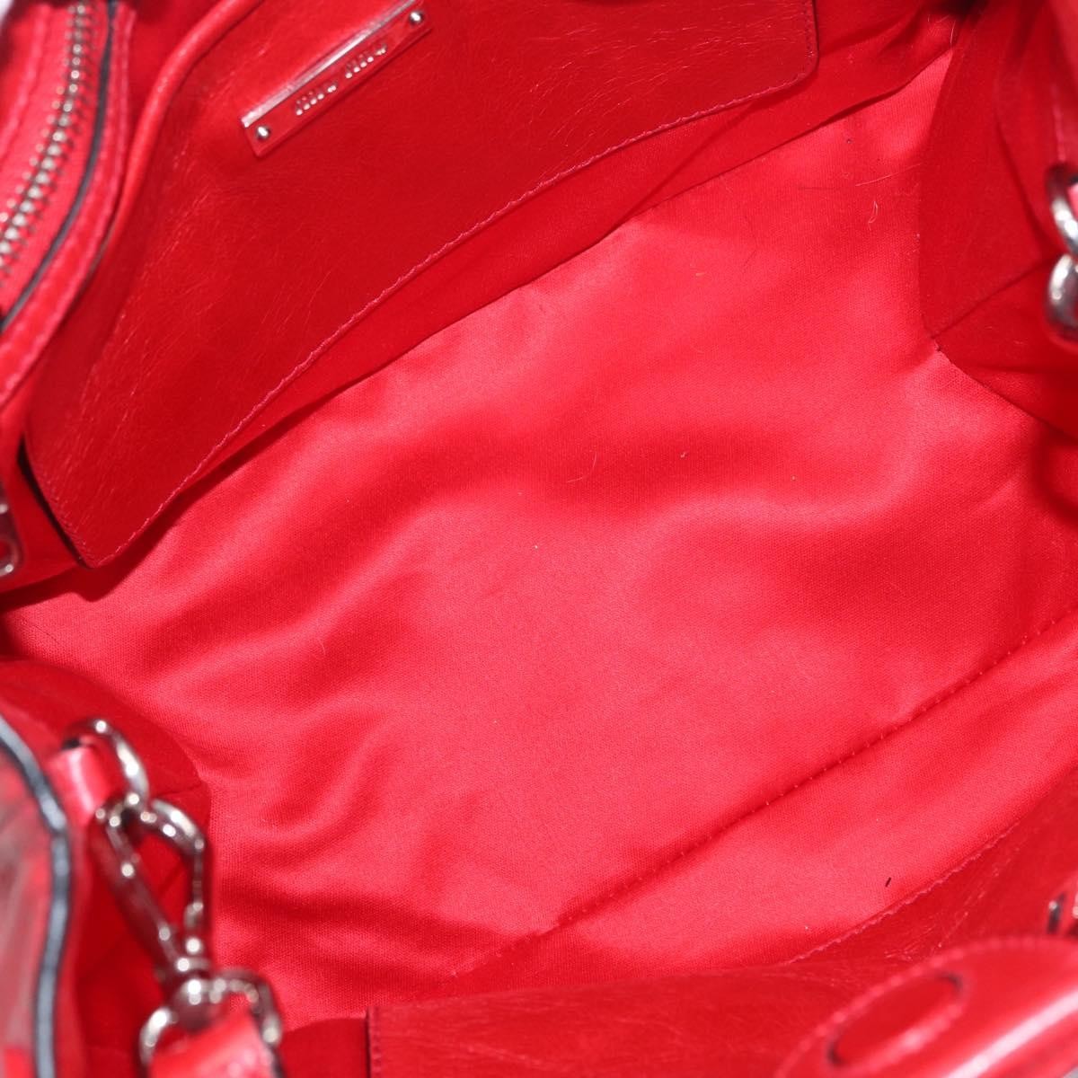 Miu Miu Convertible Vitello Shine, Red, Leather, Tote Bag